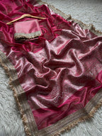 Banarasi Soft Tissue Pink Saree
