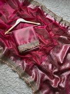 Banarasi Soft Tissue Pink Saree